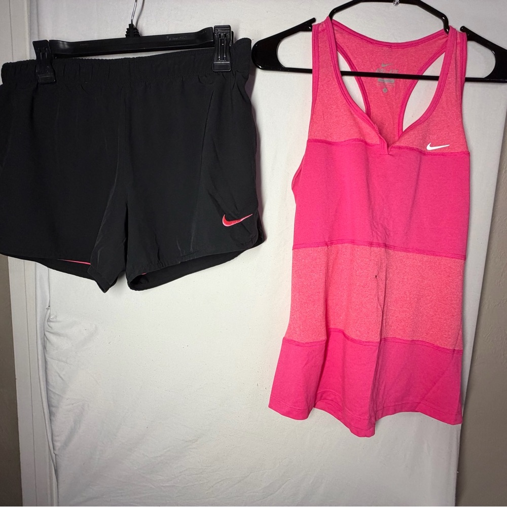 Nike Dri-FIT Pink Tank and Black Shorts Combo